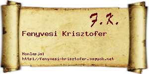 Fenyvesi Krisztofer névjegykártya