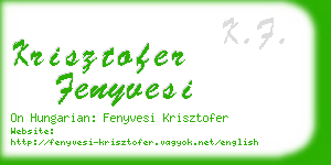 krisztofer fenyvesi business card